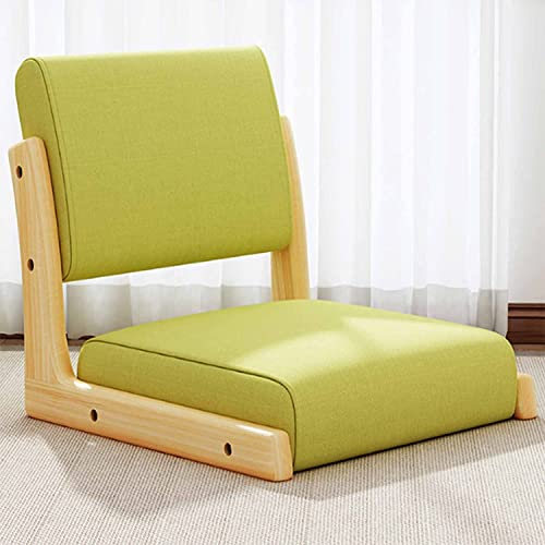 JORAsa Tatami-Stuhl-Möbel, Wohnzimmer-Stuhl-Bodensitz, Klappbarer Boden-Stuhl aus Holz mit Rückenstütze Beinloser Tatami-Stuhl im japanischen Stil, tragbarer Einzelstuhl-Sitz mit Kissen für Balkon
