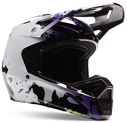 Fox Racing V1 Morphic Youth MX Offroad Helm Black/White MD