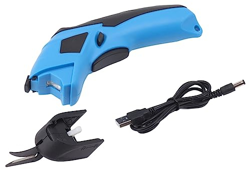 Forbici Elettriche in Tessuto per Artigianato Cucito Cartone Tappeto Scrapbooking, Forbici Ricaricabili Senza Fili Taglierina Tessuto, Blu