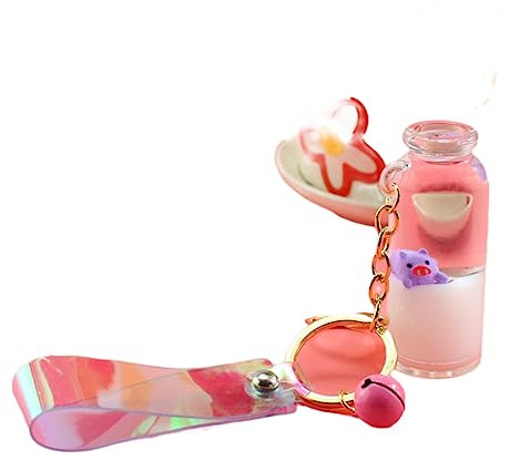 Porte Clés 2 Pièces Voiture Lait Bouteille Porte-Clés En Bouteille D’Huile Bouteille Dérivante Sac À Dos Sac À Bandoulière Sac À Main Porte-Clés Petit Pendentif D