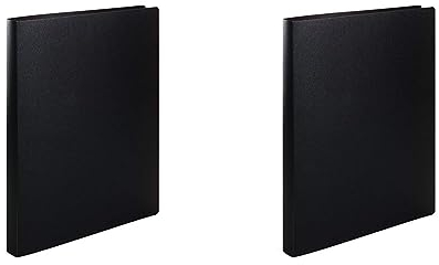 HERMA 19160 Ringbücher A4 Transluzent Schwarz, 3 Stück, schmal, 2 Ringe, 25 mm breit, Ordner aus Kunststoff mit Niederhalter für Schule & Büro, stabiles Ringordner Set aus Plastik für Jungen & Mädchen