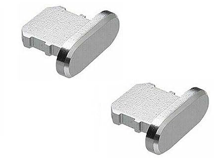 2 x Lightning Port Metall Ladestation Anti Staub Schutz Abdeckung Stecker Kappe Kompatibel mit iPhone 14/13/12/11 / PRO/MAX/MINI/XR/XS/X / 8/7 / 6S / 6 / SE / 5S / 5C 5 (Silber)