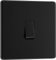 BG Electrical Single Wall Light Switch, 2 Way, Screwless Front Plate, Slim Profile, Premium Flatplate, Matt Black, 20A, 16AX, FFB12