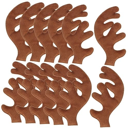 Amosfun 30st Kopfbedeckung Aus Elchhorn Geweih-haarspangen Hirschgeweih-samt DIY Haarschmuck Zubehör Geweih Getrocknete Äste Rentier Auto Dekoration Stoff Fräulein Trockener AST Elchhörner
