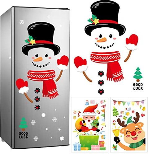 eboozone Christmas Snowman Refrigerator Magnets Set of 14, Christmas Decorations for Fridge Snowman Refrigerator Magnets Home Decor