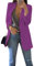 EFOFEI Frauen Langarm Casual Offene Front Cardigans Jacken Voll gefüttert Blazer Anzug Lila L