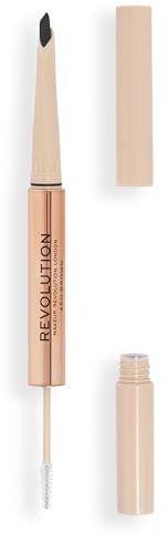 Makeup Revolution, Fluffy Brow Filter Duo, Brow Pencil & Eyebrow Gel, Available in 5 Shades, Ash Brown, 1pc