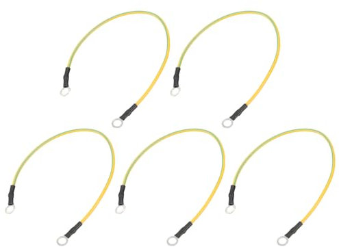 QUARKZMAN ESD Erdungskabel 20cm/7,87 Zoll lang, Antistatisches Erdungskabel zur Beseitigung von leitfähigem Elektrostatik, Packung mit 5 Stück (Gelb, Grün)