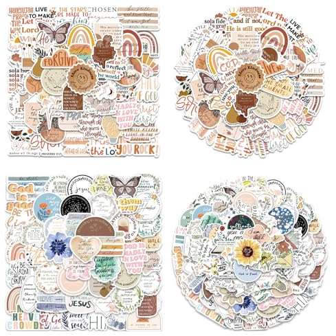 MAIGO 100pcs Bible Stickers - Vinyl Waterproof Christian Stickers Bible Verse Sticker, nspirational Jesus Decals for Water Bottle Laptop Skateboard Luggage,The Jesus Bible,Funny Bible Sticker Adults