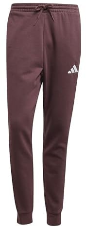 adidas Herren Essential Three Stripes Fleece Pant, Aurora Ruby/White, XS