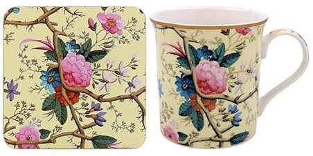 Lesser & Pavey Kilburn Mug & Coaster | Ceramic Mug & Coaster for Home or Work | Premium Design Mug Set for All Occasions