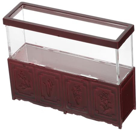 Anneome Miniaturzubehör und Einfachem Transport mit Dekorativem Effekt Kleiner Aquarium aus Abs und Acryl für Kleiner Haus und Sandtischdekoration