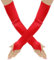 DAJISI Rote Handschuhe, Lange Handschuhe Damen Seidenhandschuhe Satin Feen Handschuhe Rote Handschuhe Lang für Tanzpartys Hochzeit Teeparty Cosplay Kostüm