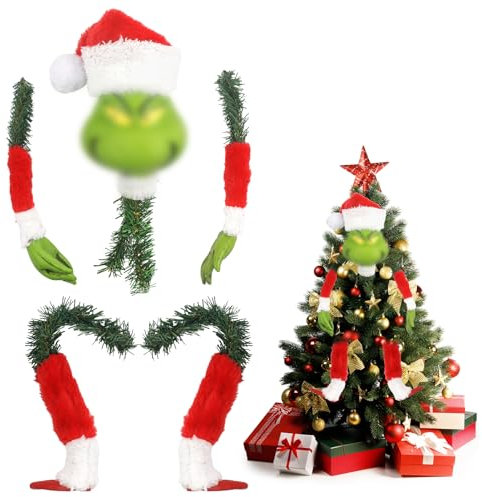 Weihnachten Körper Ornament, Weihnachtsbaumspitze Elfenkopf, Arme Und Beine, Weihnachtsbaum Deko, Lustiger Weihnachtsbaumschmuck Deko, für Winter Weihnachten Party Zubehör