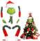 Decorazioni Natalizie per Albero, Testa di Elfo Verde e Braccia per Albero di Natale, Ornamento Gambe Verde, Puntale per Albero di Natale, Divertenti Decorazioni Natalizie