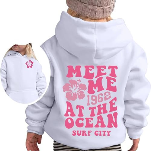 HGWOPGASD Pink Y2K Preppy Graphic Hoodie For Teens Girls Cute Palm Puff Sweatshirt