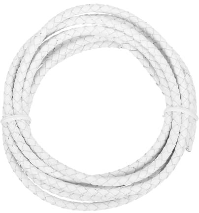 sourcing map Braided Leather Cord, 4mm Round Braided Faux Leather Necklace Cord Bolo Tie String 2 Yard for Jewelry Making Necklace Crafts Beading Braiding 8