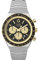 Timex Herrenuhr Q Herrenuhr Edelstahl vergoldetes Stahlgehäuse Quarzwerk schwarzes Zifferblatt schwarzes Armband vergoldetes Stahlarmband mit Faltschließe 5 ATM