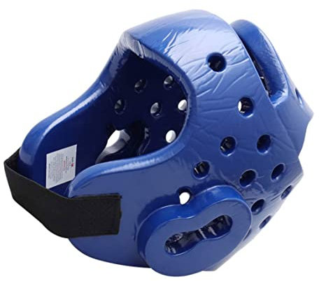 Kinder Erwachsene Karate Kopfbedeckung, Arts Kopfbedeckung Boxing Soft Helm Taekwondo Sparring Head Gear, Kampftraining Schutzausrüstung - Blau/L