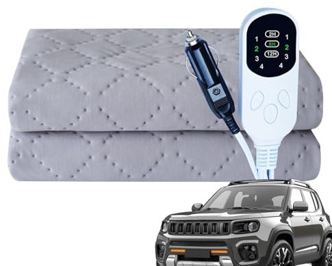 Elektrische Decke für Auto, beheizte Reisedecke für Auto, automatisches Heizkissen, wasserdicht, SUV 12 V, elektrische Abdeckung für , Schutz vor Überhitzung