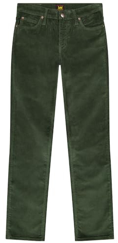 Lee Men's Daren Zip Regular Straight Fit Straight Leg Jeans, Olive Night, 33 W/32 L