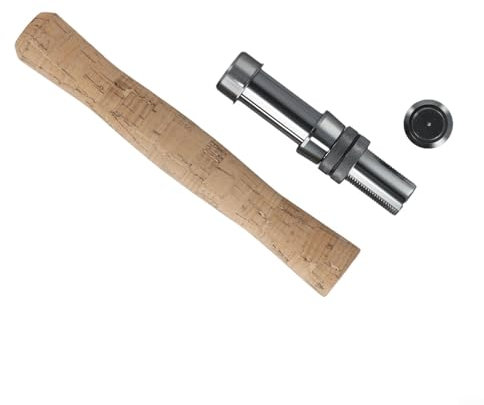 ZAMETTER Handgefertigte Fliegenrute mit Korkgriff und Metallspule, Angelruten-Zubehör, Korkgriff (Nr. 2)