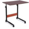 CROWNSHOP Height Adjustable Mobile Table 40x60(70-80) cm Side Table Workstation Laptop Overbed Multi Table with Metal Frame Rolling Castors - Dark Wood Color