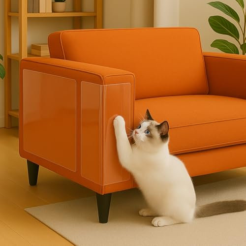 Kratzschutz Katze Tape 40cm x 3m Selbstklebend Kratzfolie Katzen Transparent Kratzfestes Sofa kratzmatte Katze Kratzschutzfolie Kratzfesten Schutzfolie für Sofa Couch Wand Tür und Möbel