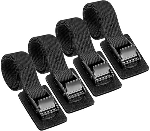 Aulese 4 Stück Spanngurte Schwarz, 250 kg Tragkraft 40CM Zurrgurte, Befestigungsriemen mit Edelstahlschnalle, Spannriemen Befestigungsgurt für Auto, Fahrradträger & Camping