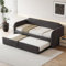DULRLLY Bett Ausziehbar Schlafsofa 90/180x190 cm Klappsofa Tagesbett Klappbar Polsterbett mit Lattenrost Schlafcouch Bett für Wohnzimmer Kinderzimmer Schlafzimmer (Dunkelgrau)