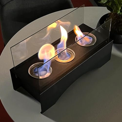 pulunto Tisch-Feuerstelle, Edelstahl, kleiner Tischkamin, tragbare Mini-Tisch-Feuerstelle für drinnen und draußen, Hochzeit, Muttertag, Einweihung, Geburtstagsgeschenk