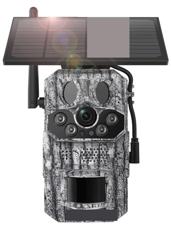 VEKELETE 4G 2K 5MP PIR Motion Activated Trigger Time Night Vision IP66 Hunting Trail Wildlife Battery Solar Camera Forest(5MP add 128GB)
