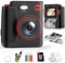 MYSTILUCK Kids Camera Instant Print, 1080P Instant Camera for Kids, Children Digital Cameras with 32GB Card & 3 Rolls Photo Paper, Christmas Birthday Gifts Toys for Boys & Girls Aged 3-12（Black）