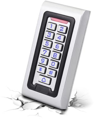 Access control keypad TP68 waterproof 125KHz RFID metal keypad, 2000 users, backlight, access control system suitable for apartments, villas, company warehouses, garages