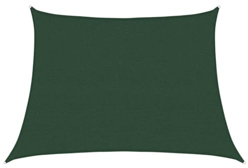 vidaXL Sonnensegel, UV Schutz Sonnenschutz für Terrasse Balkon Garten, Windschutz Wetterschutz Trapezform, Sonnendach, 160g/m² Dunkelgrün 4/5x3m HDPE