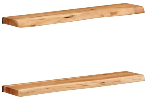 vidaXL Wall Shelves 2 pcs 80x20x3.5 cm Solid Wood Acacia