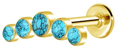 viva-adorno Helix Tragus Ohr Cartilage Knorpel Piercing Stecker Türkis Opal Onyx Bogen Ohrstecker Z592