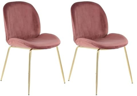 Paris Prix Lot de 2 Chaises Design Charlize 90cm Rose & Or