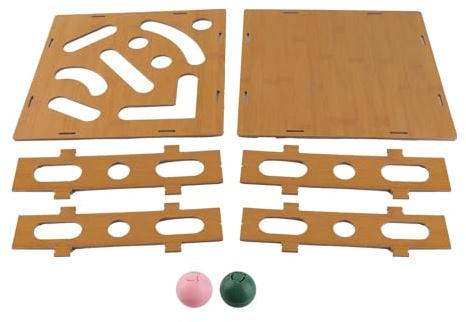 CHHELIHL Cat Interactive Puzzle Toy Box Mental Physical Exercise Composite Board Cat Maze Box Toy with Bell Ball for Indoor Cats