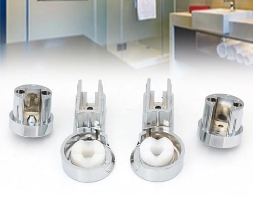 1 Set Badewannenscharniere,Montageset für Dusch- und Badezimmer-Glastüren,Verchromte ABS-Scharniere mit Halterungen,Duschscharniere & Halterungen