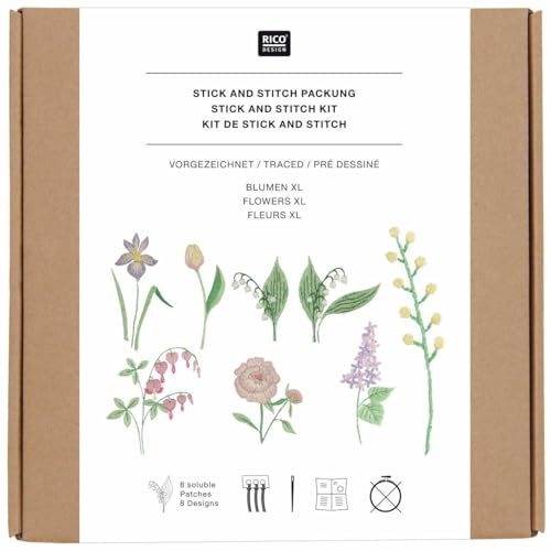 Rico Design Stick & Stitch Packung 10cm Stick-Set für kreative Ideen