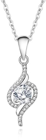 Ayoiow Halskette Damen Gold Statement, Unendlichkeits Musiknote Weißgold/Roségold/Platin Halskette Diamanten mit Erstellter Diamant für Freundin