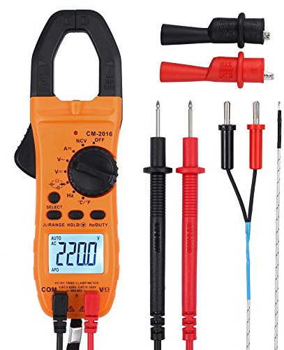 Digital Clamp Meter TRMS 6000counts 600A DC AC Current AC/DC Voltage NCV Continuity Capacitance Resistance Frequency Diode Hz Test