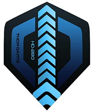 THOR-DARTS 5 Set 150 Micron extra Strong Darts Flights F1 HD-280 schwarz-blau 5Set(=15Flys) extra Lange haltbar (150mic) (15)