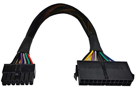 ZLKSKER 24 Pin to 14 Pin Power Supply Cable with Sleeve (12-Inch, 18AWG), ATX PSU Main Power Adapter Cord, Plug and Play for Lenovo IBM Dell A75 B75 Q75 Q77