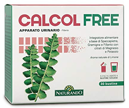 Naturando Calcol Free Integratore Alimentare per Benessere Vie Urinarie con Citrati, Spaccapietra, Fillanto - 30 bustine