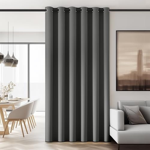 Deconovo Verdunkelungsvorhang Ösen Gardinen Kinderzimmer Blickdicht Ösenschal Dicke Thermogardine Kälteschutz Wärmeisolierende Vorhänge Raumtrenner, 280x200 cm(HöhexBreite), Hellgrau, 1 Stück