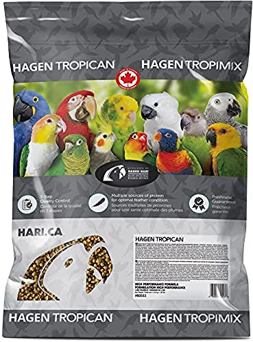 Tropican Parrot High Performance Granules 4mm, 11.34kg, for Active Parrots | Hagen Parrot Food with Peanuts & Sunflower Seeds, Parrot Granules
