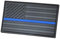 Schwarzer Amerikanischer Flaggen-Patch Kompatibel Mit Velcro für Rucksäcke, Hüte, Kappen, PVC-Patches für Westen, Taktische Patches für Plattenträger (Blackout Thin Blue Line)