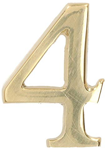 KOTARBAU® Ziffer „4” Messing Selbstklebend 5 cm aus Messing für Haustüren